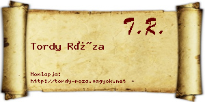 Tordy Róza névjegykártya