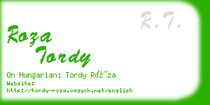 roza tordy business card